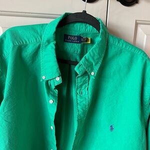 Polo by Ralph Lauren Bright Green button down  Shirt- like new